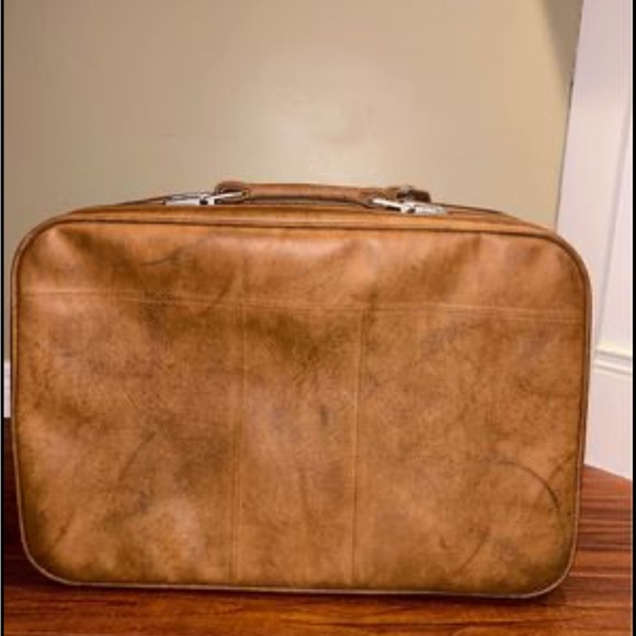 Samsonsite Cordoba Suitcase Brown Faux Leather Vintage - Picture 4 of 7